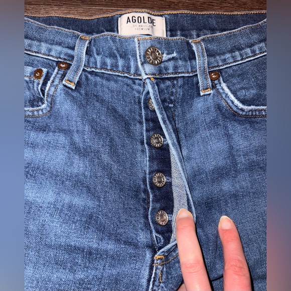 Women's Agolde Nico High Rise Straight Jeans - Picture 5 of 6